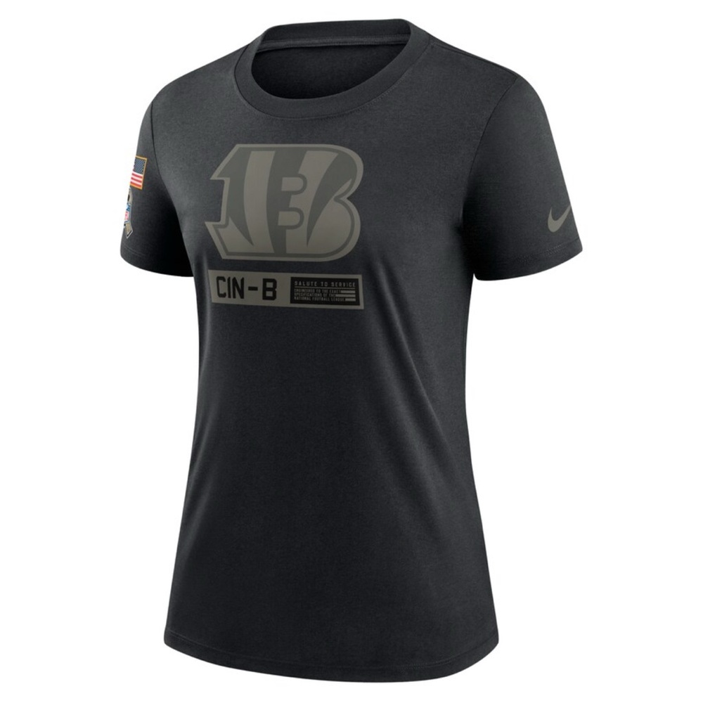 Women's Nike Black Cincinnati Bengals 2020 Salute To Service Performance T-Shirt